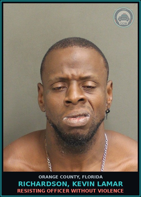 Booking mugshot of RICHARDSON, KEVIN LAMAR in Orange County
