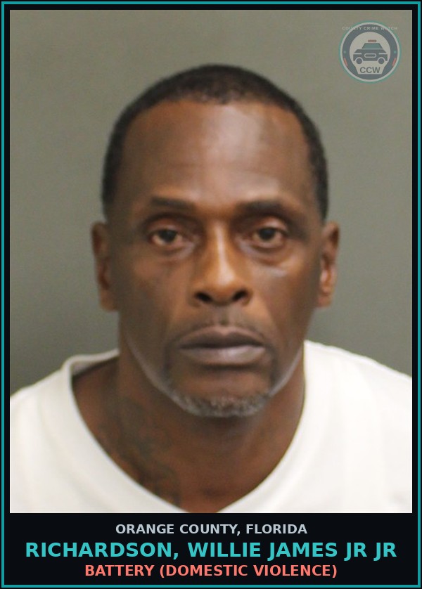 Booking mugshot of RICHARDSON, WILLIE JAMES JR JR in Orange County