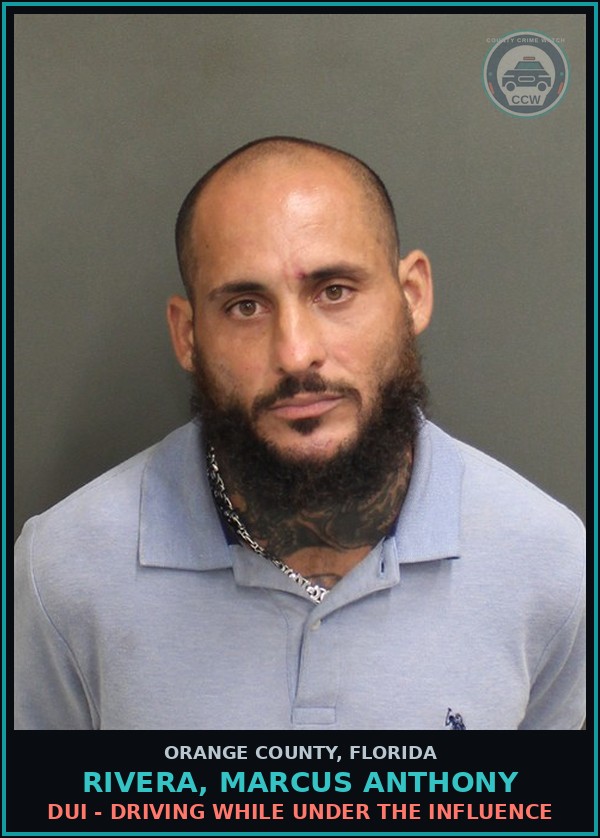 Booking mugshot of RIVERA, MARCUS ANTHONY in Orange County