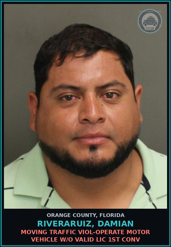 Booking mugshot of RIVERARUIZ, DAMIAN in Orange County
