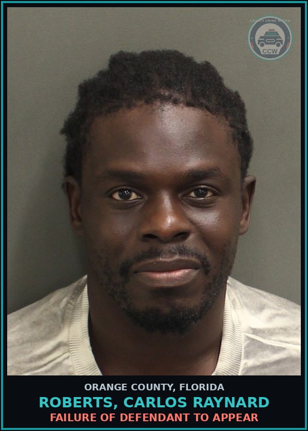 Booking mugshot of ROBERTS, CARLOS RAYNARD in Orange County