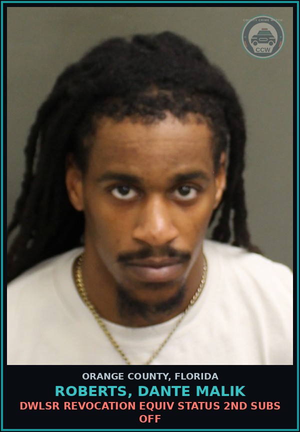 Booking mugshot of ROBERTS, DANTE MALIK in Orange County