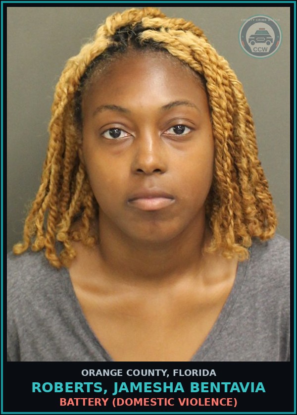 Booking mugshot of ROBERTS, JAMESHA BENTAVIA in Orange County
