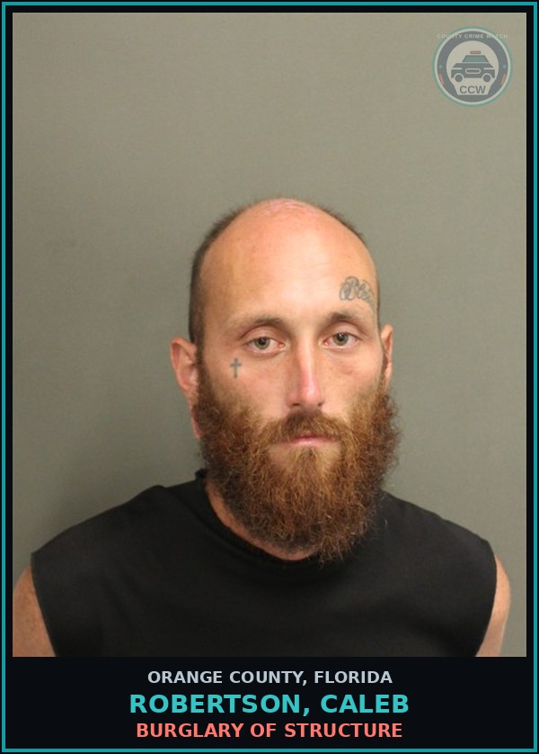 Booking mugshot of ROBERTSON, CALEB in Orange County