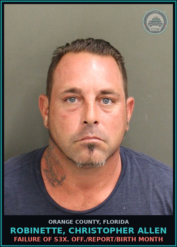 Booking mugshot of ROBINETTE, CHRISTOPHER ALLEN in Orange County