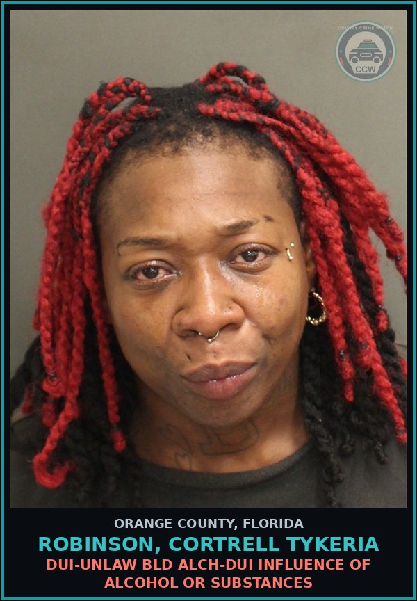 Booking mugshot of ROBINSON, CORTRELL TYKERIA in Orange County