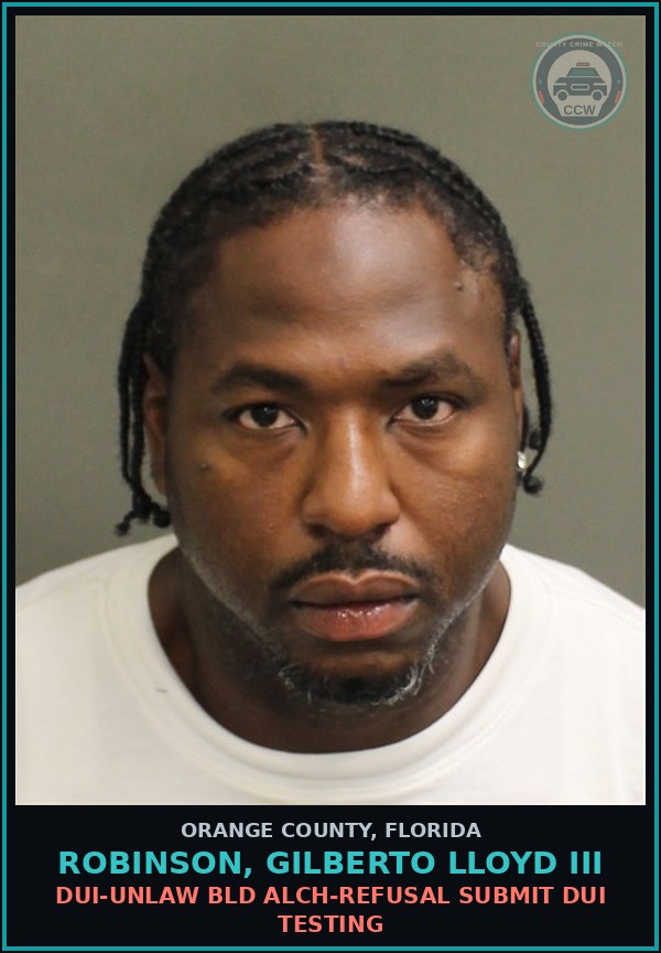 Booking mugshot of ROBINSON, GILBERTO LLOYD III in Orange County