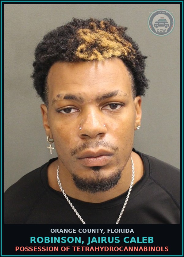 Booking mugshot of ROBINSON, JAIRUS CALEB in Orange County