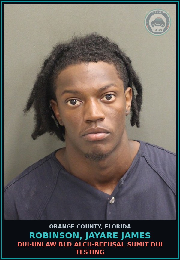 Booking mugshot of ROBINSON, JAYARE JAMES in Orange County