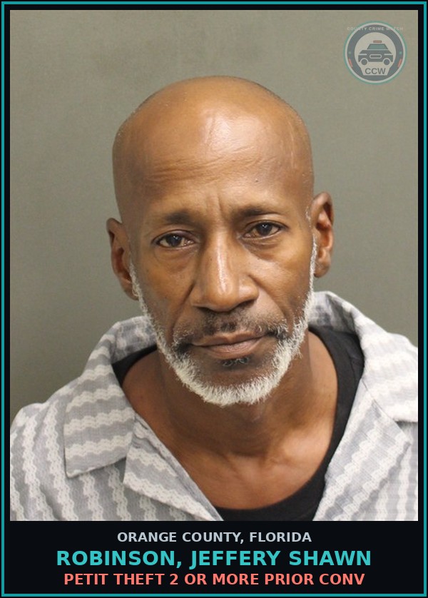 Booking mugshot of ROBINSON, JEFFERY SHAWN in Orange County