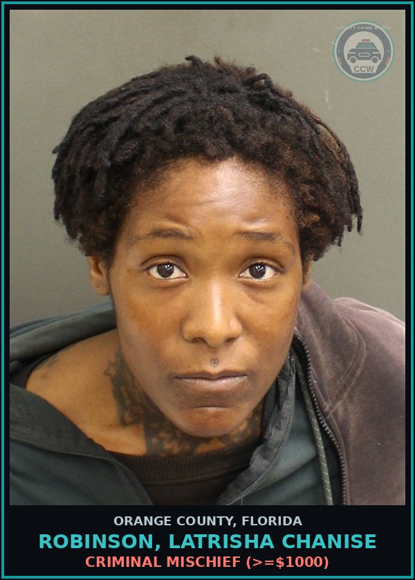 Booking mugshot of ROBINSON, LATRISHA CHANISE in Orange County