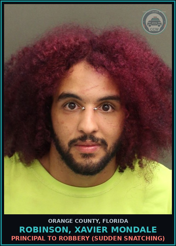 Booking mugshot of ROBINSON, XAVIER MONDALE in Orange County