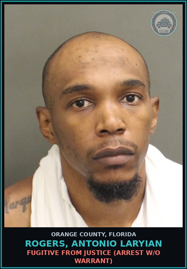 Booking mugshot of ROGERS, ANTONIO LARYIAN in Orange County