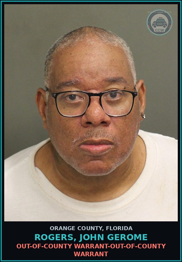 Booking mugshot of ROGERS, JOHN GEROME in Orange County