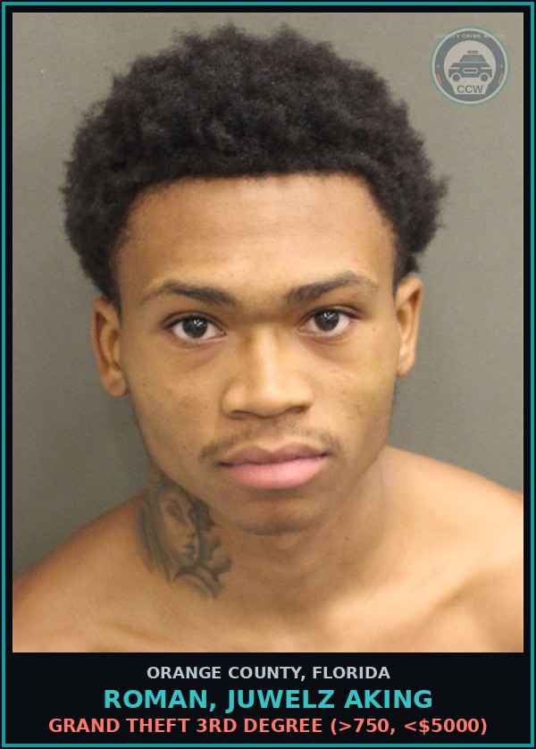 Booking mugshot of ROMAN, JUWELZ AKING in Orange County