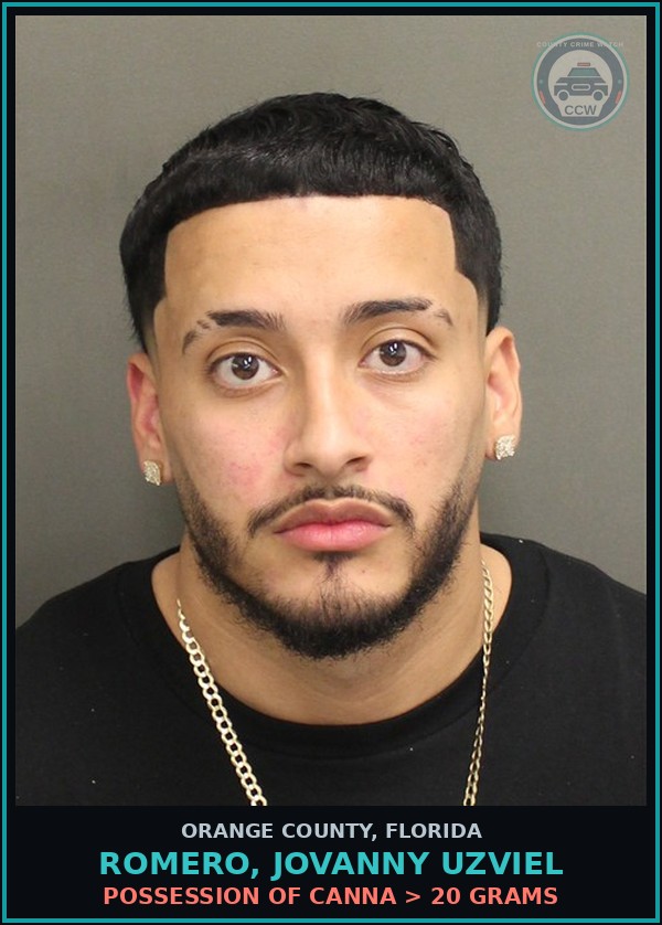 Booking mugshot of ROMERO, JOVANNY UZVIEL in Orange County