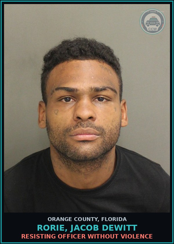Booking mugshot of RORIE, JACOB DEWITT in Orange County