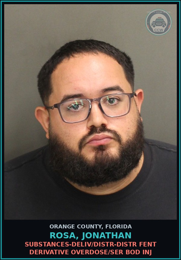 Booking mugshot of ROSA, JONATHAN in Orange County
