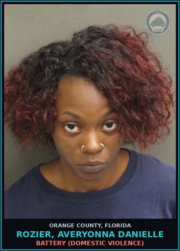 Booking mugshot of ROZIER, AVERYONNA DANIELLE in Orange County