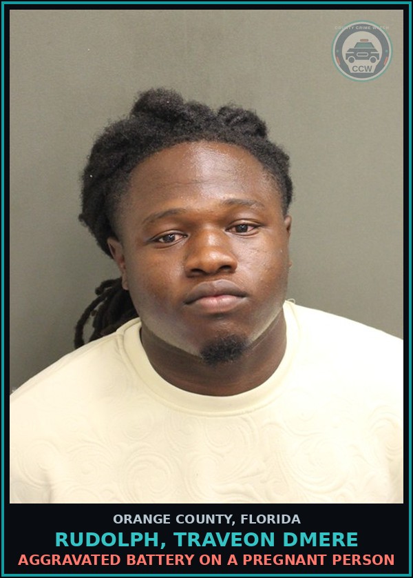 Booking mugshot of RUDOLPH, TRAVEON DMERE in Orange County