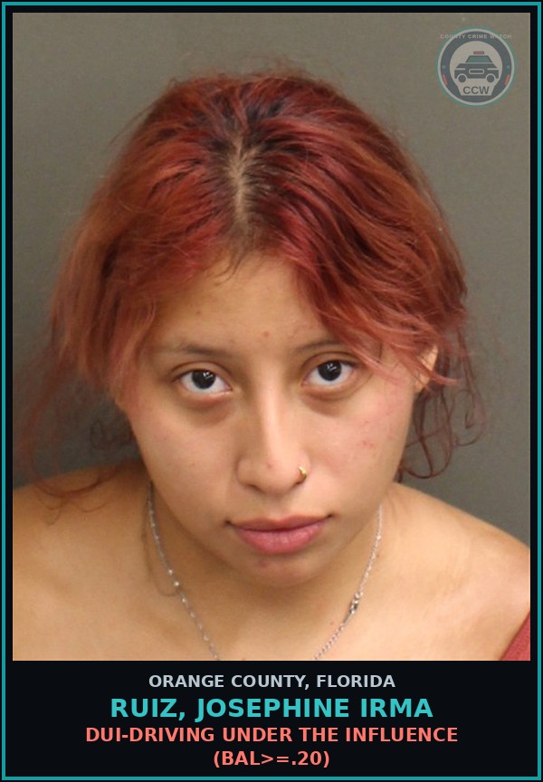 Booking mugshot of RUIZ, JOSEPHINE IRMA in Orange County