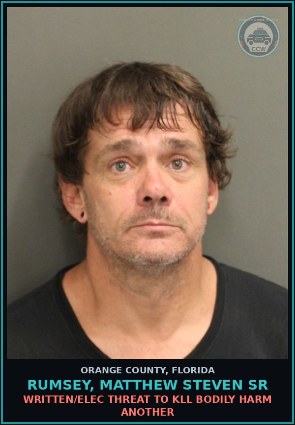Booking mugshot of RUMSEY, MATTHEW STEVEN SR in Orange County