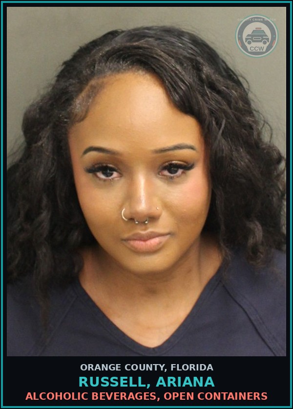 Booking mugshot of RUSSELL, ARIANA in Orange County