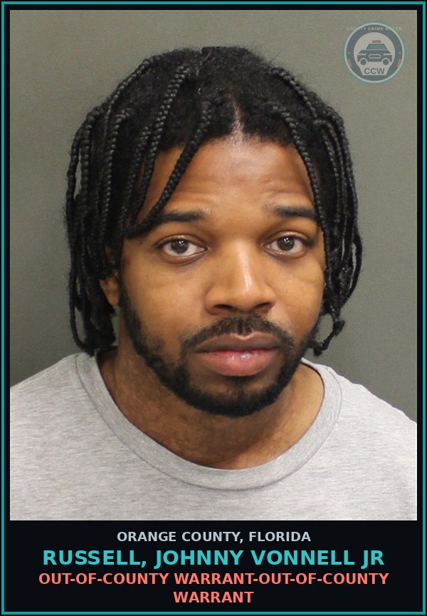 Booking mugshot of RUSSELL, JOHNNY VONNELL JR in Orange County
