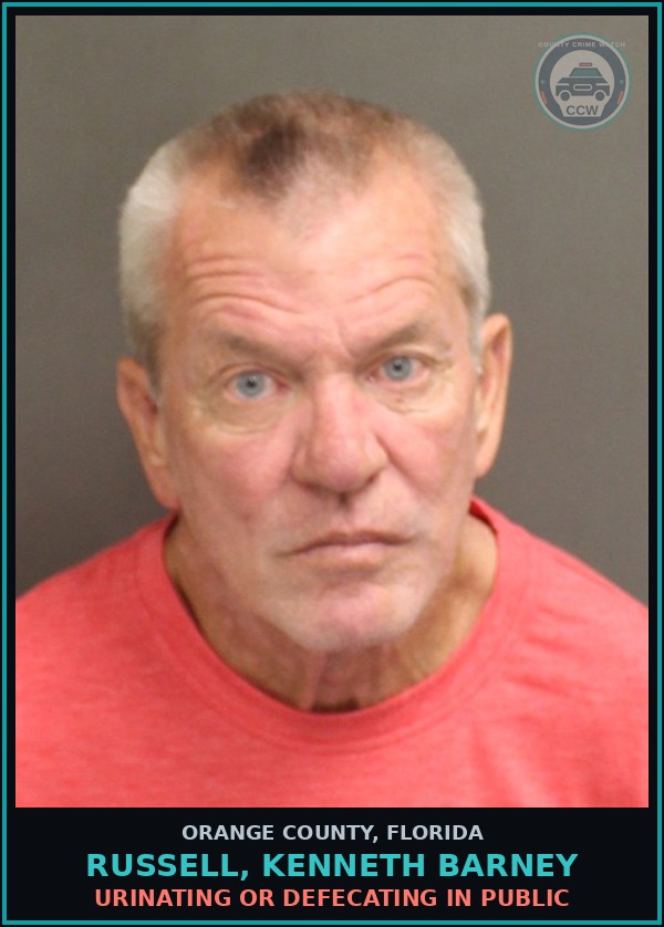 Booking mugshot of RUSSELL, KENNETH BARNEY in Orange County