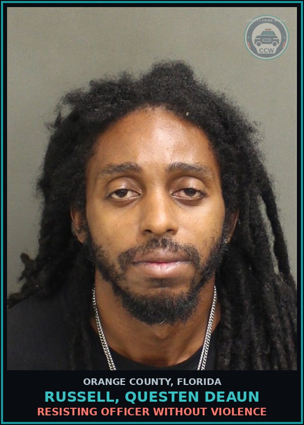 Booking mugshot of RUSSELL, QUESTEN DEAUN in Orange County