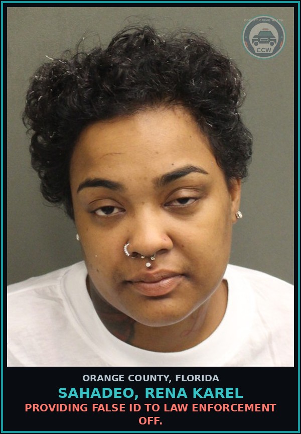 Booking mugshot of SAHADEO, RENA KAREL in Orange County