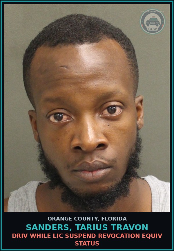 Booking mugshot of SANDERS, TARIUS TRAVON in Orange County