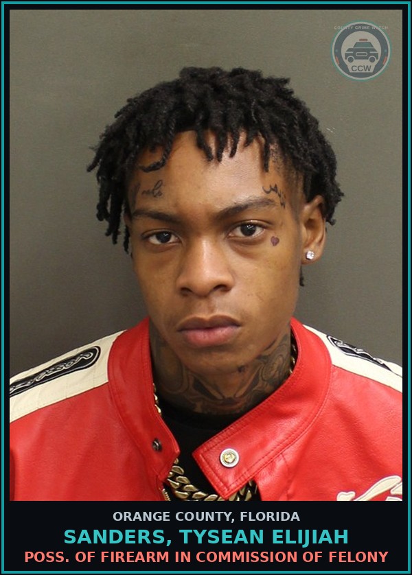 Booking mugshot of SANDERS, TYSEAN ELIJIAH in Orange County