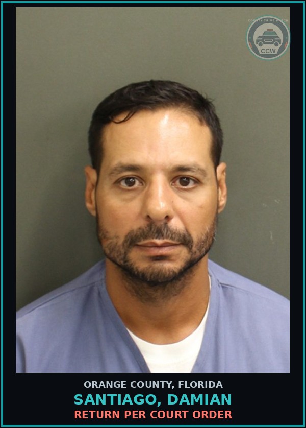 Booking mugshot of SANTIAGO, DAMIAN in Orange County