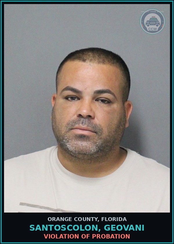 Booking mugshot of SANTOSCOLON, GEOVANI in Orange County