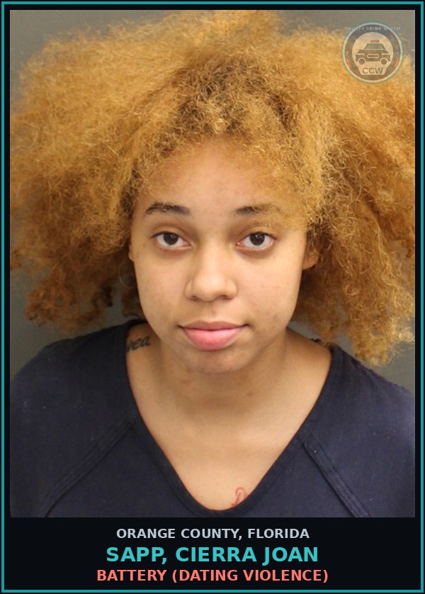 Booking mugshot of SAPP, CIERRA JOAN in Orange County