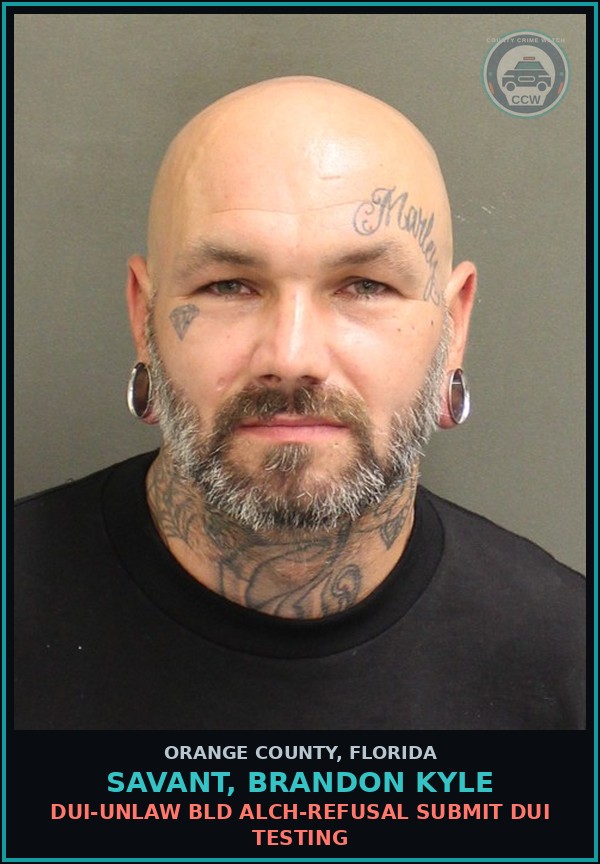 Booking mugshot of SAVANT, BRANDON KYLE in Orange County