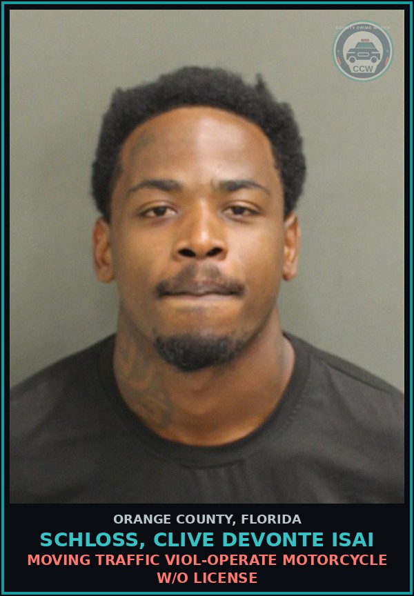 Booking mugshot of SCHLOSS, CLIVE DEVONTE ISAI in Orange County
