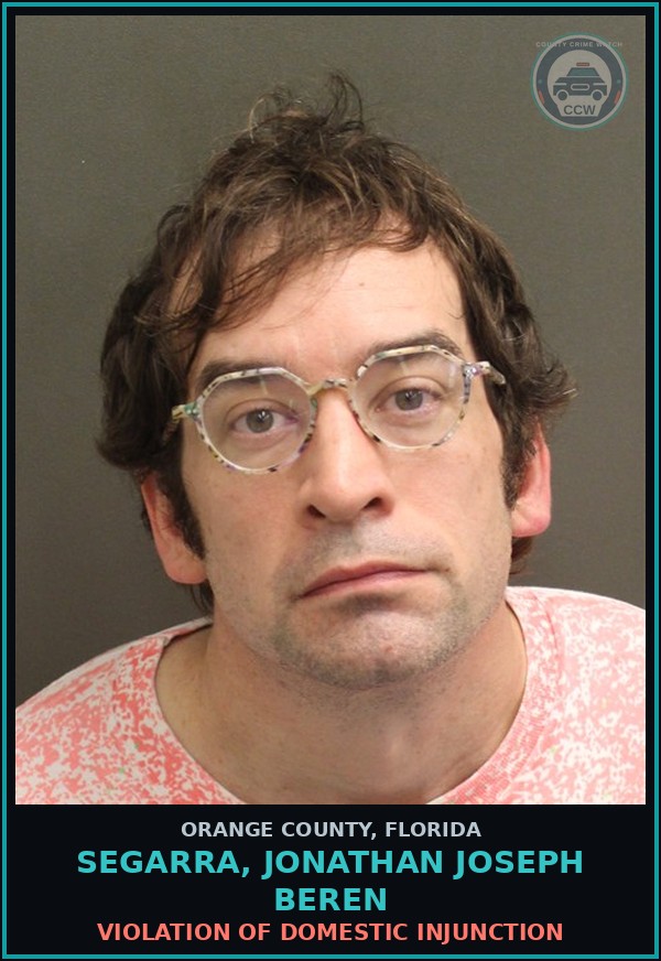 Booking mugshot of SEGARRA, JONATHAN JOSEPH BEREN in Orange County