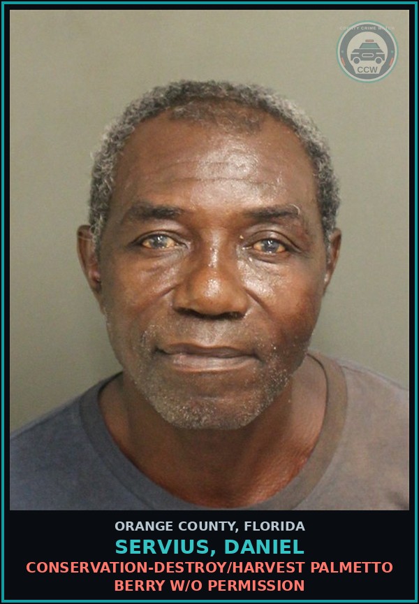 Booking mugshot of SERVIUS, DANIEL in Orange County