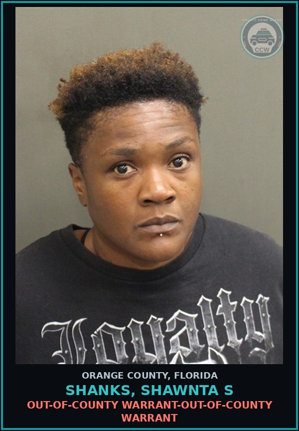 Booking mugshot of SHANKS, SHAWNTA S in Orange County