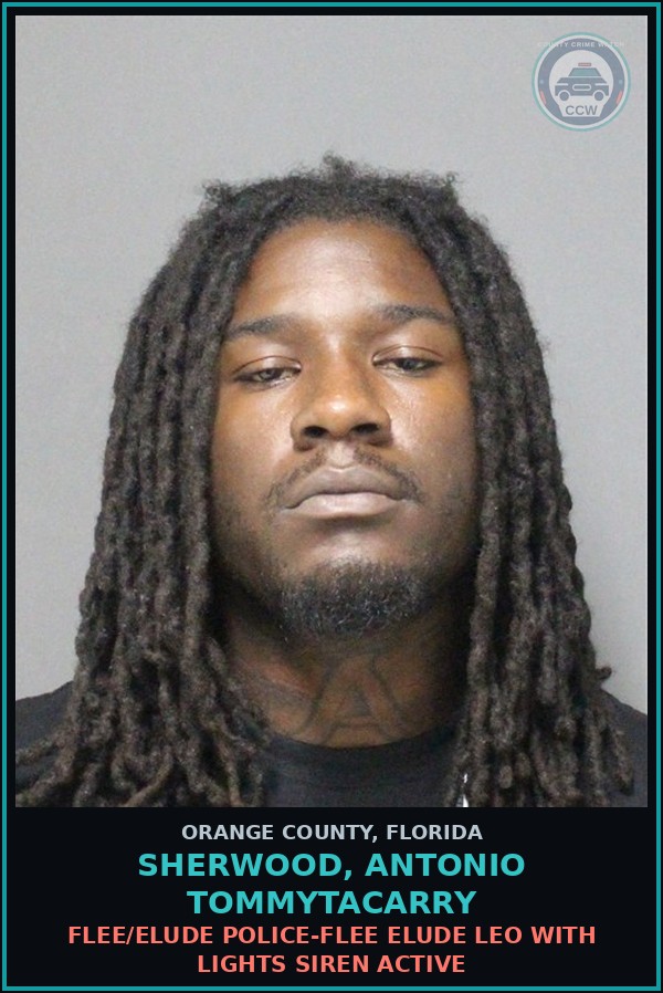 Booking mugshot of SHERWOOD, ANTONIO TOMMYTACARRY in Orange County