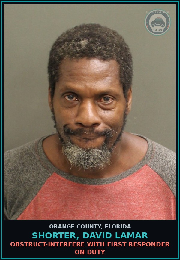 Booking mugshot of SHORTER, DAVID LAMAR in Orange County