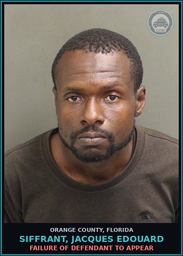 Booking mugshot of SIFFRANT, JACQUES EDOUARD in Orange County