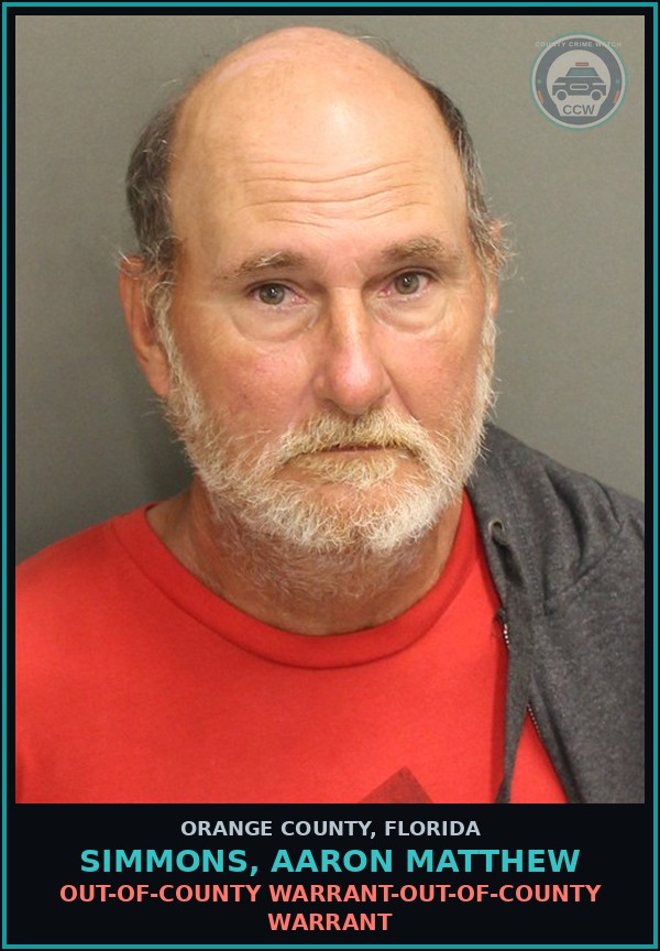 Booking mugshot of SIMMONS, AARON MATTHEW in Orange County
