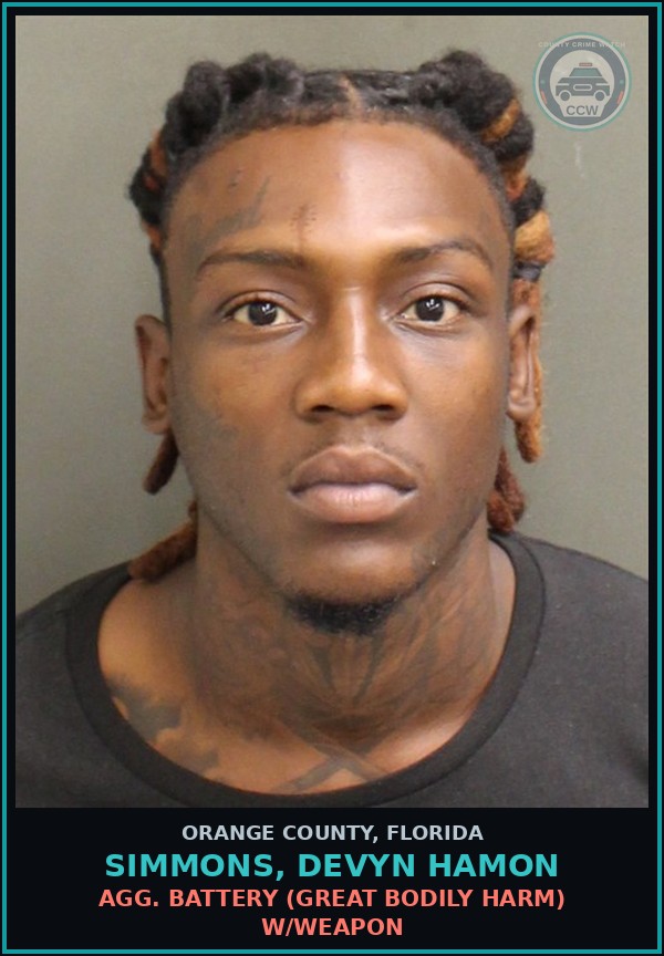 Booking mugshot of SIMMONS, DEVYN HAMON in Orange County