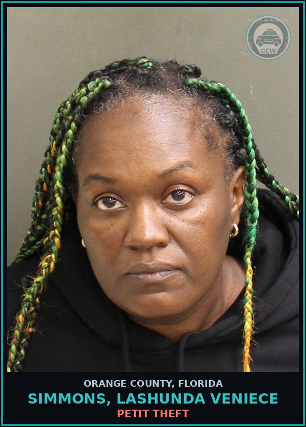 Booking mugshot of SIMMONS, LASHUNDA VENIECE in Orange County