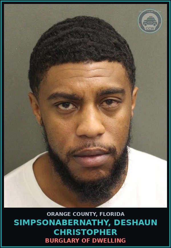 Booking mugshot of SIMPSONABERNATHY, DESHAUN CHRISTOPHER in Orange County