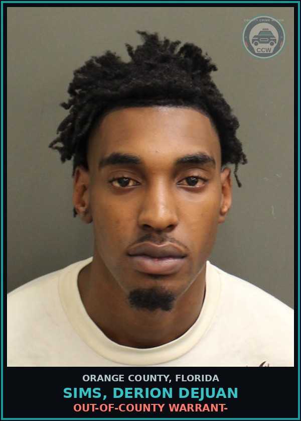 Booking mugshot of SIMS, DERION DEJUAN in Orange County