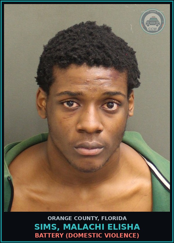 Booking mugshot of SIMS, MALACHI ELISHA in Orange County